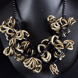 Gold Textured Metal on Fabric & Wire & Elastic